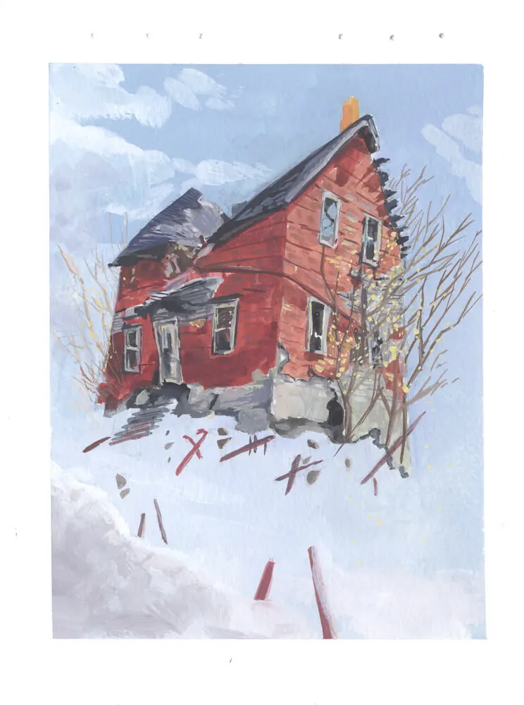 Floating hause in ruins