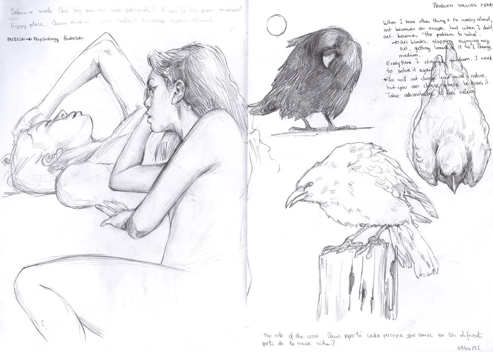 Sketch spread in sketchbook