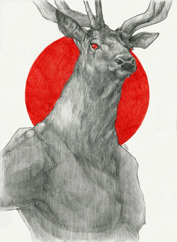 Deer 29.7x21cm