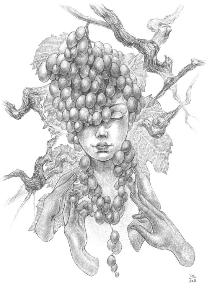 Grapes 58x36cm